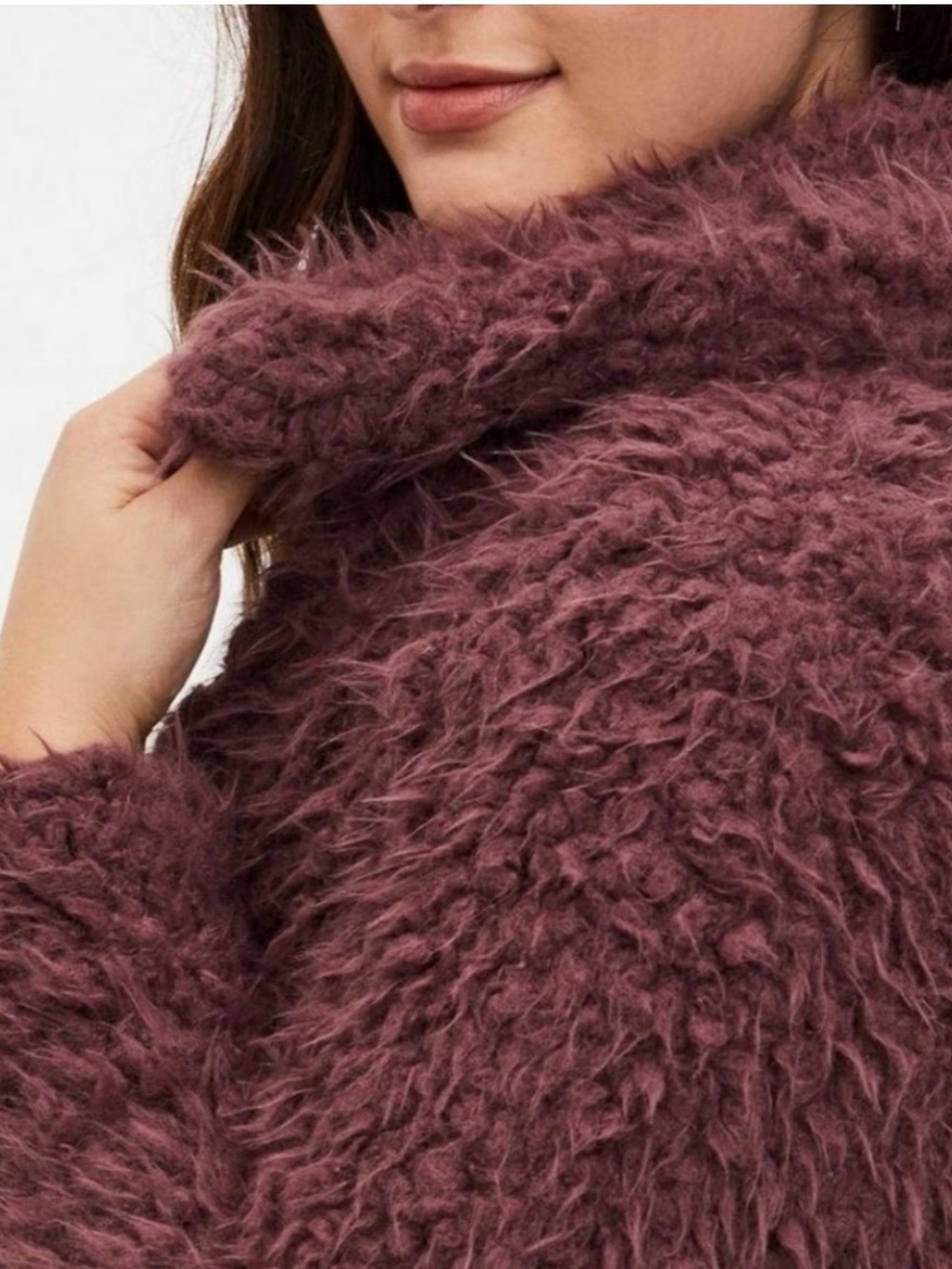 Torrid cropped faux fur jacket